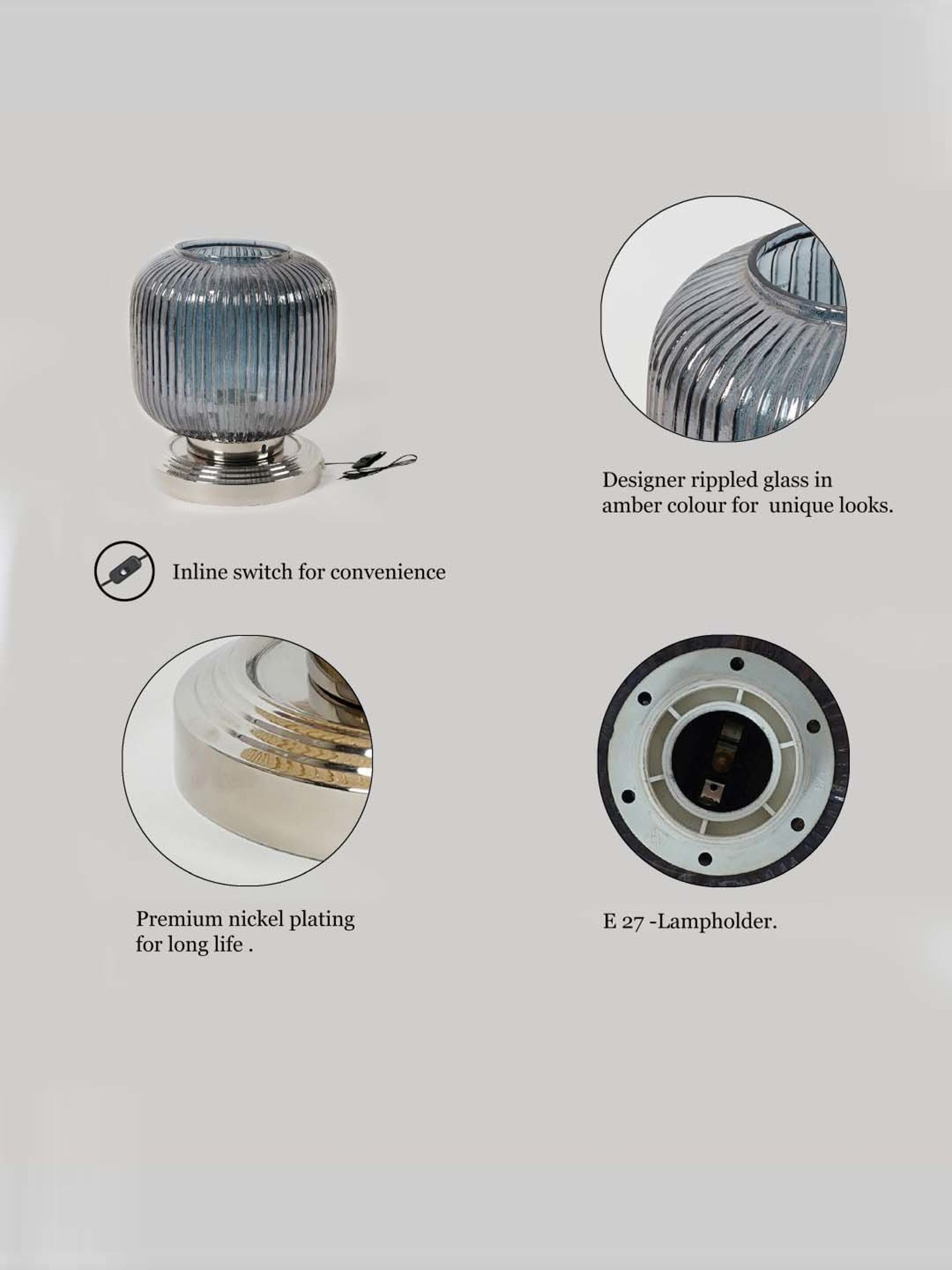 DecorativeRay Red PVC Study Table Lamp - Set of 1