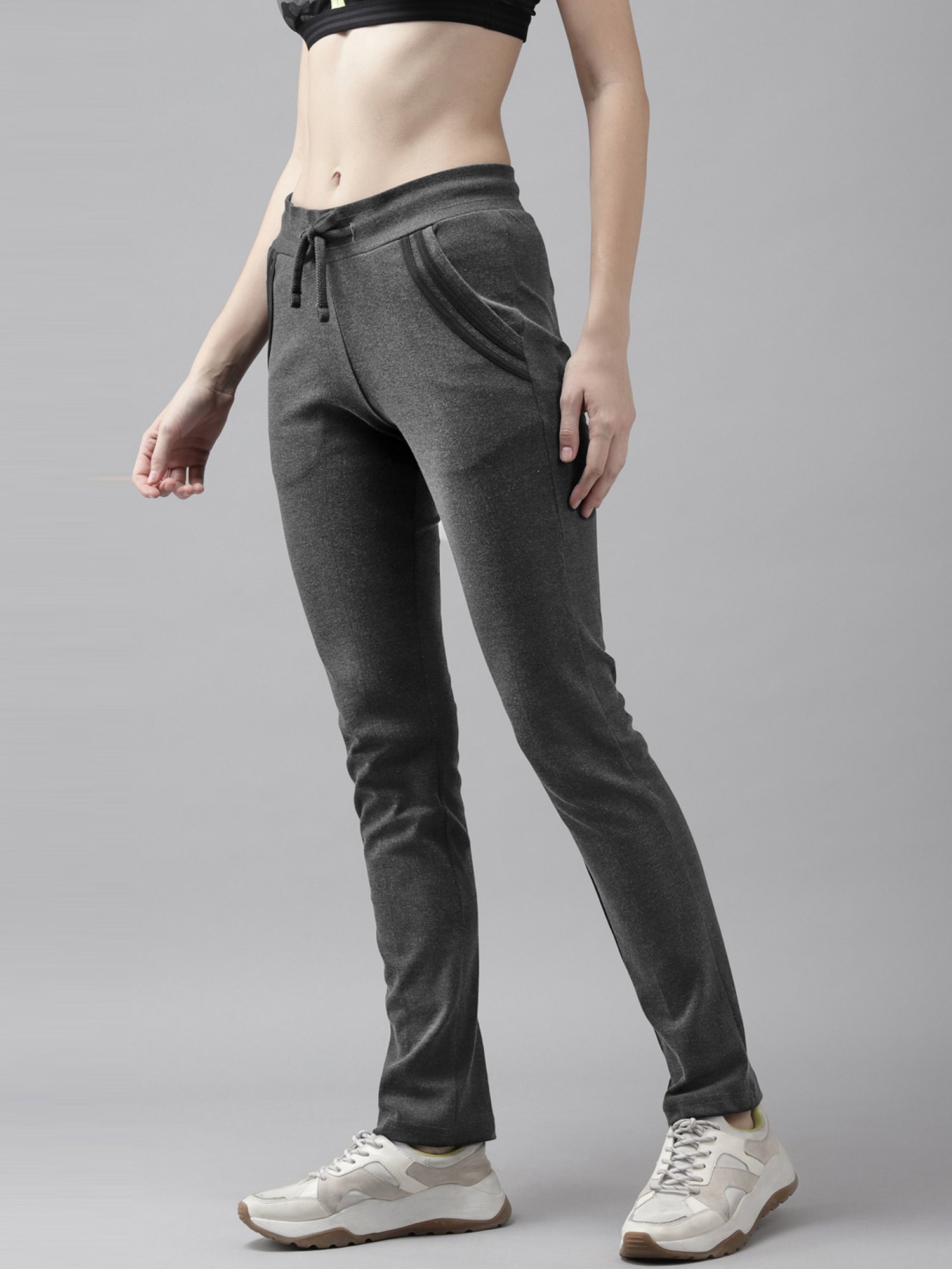 Cayman Grey Mid Rise Trackpants