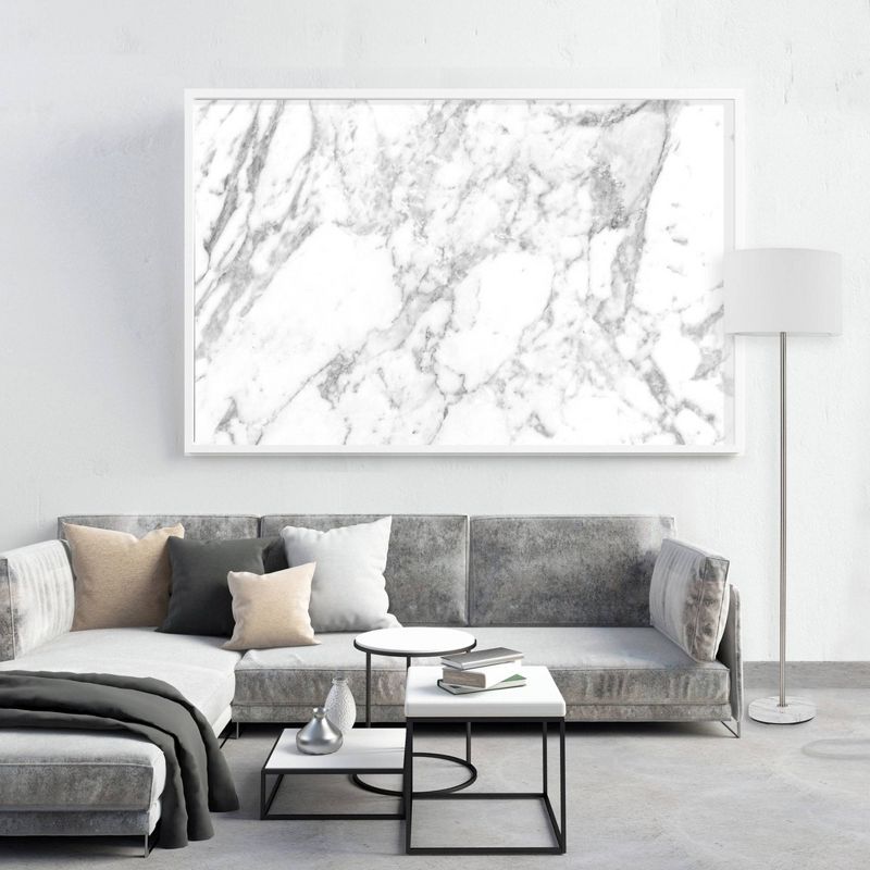 60" Versailles Floor Lamp with Faux Marble Accent Brushed Nickel - Globe Electric