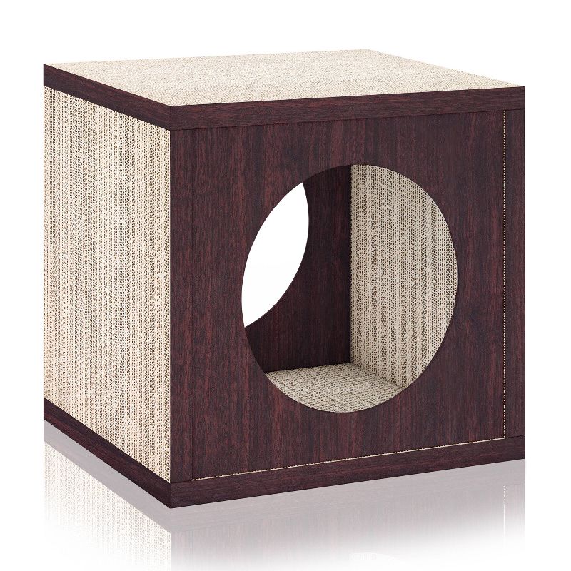 Way Basics Eco Cube Cat Scratcher - S/M - Espresso Brown