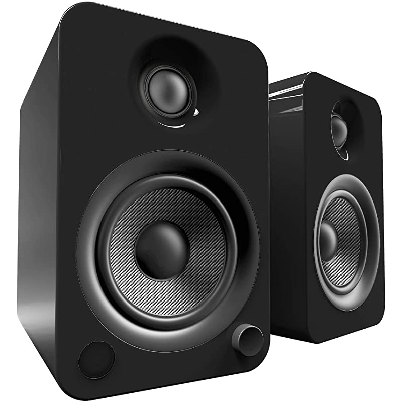 YU4 Powered Speakers with Bluetooth and Phono Preamp, Gloss Black