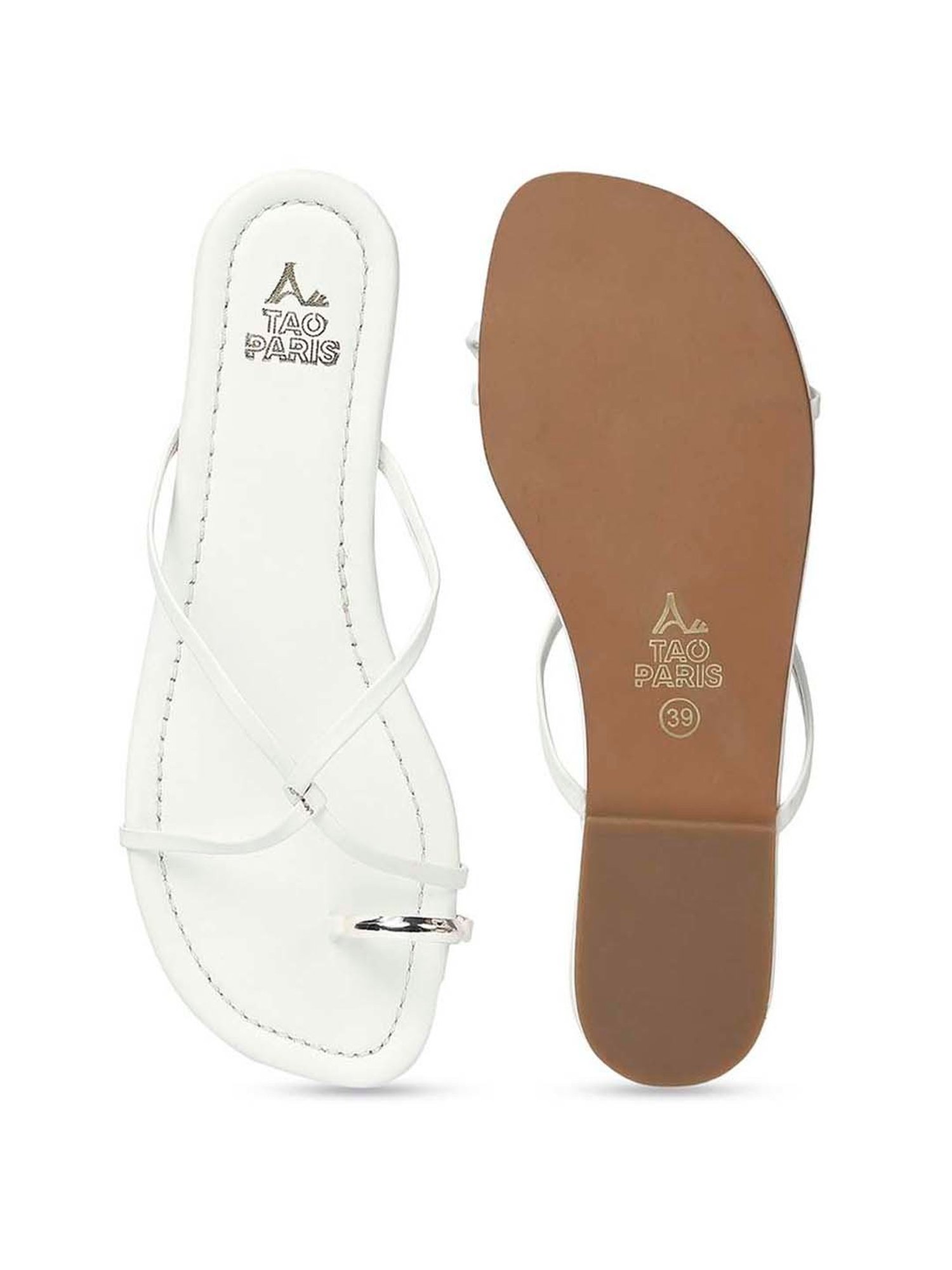 Tao Paris Women's Rihana White Toe Ring Sandals