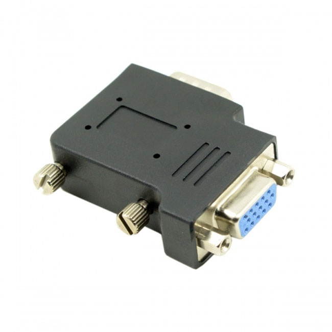 CY Vertical Flat Right Angled 90 Degree VGA SVGA Male To Female extension Adapter BK DB-002-RI