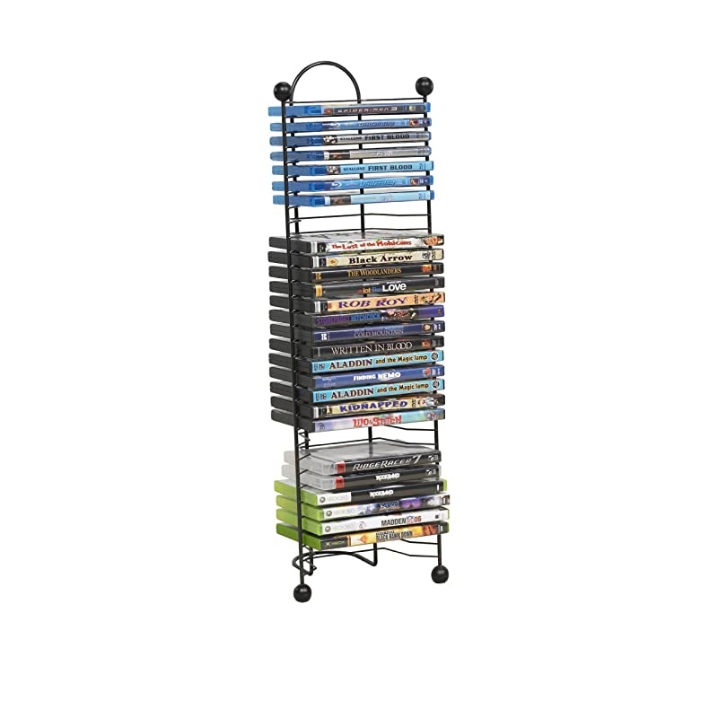 Nestable 32 BluRay Rack Space Saving Modern Design Durable Steel Construction PN63712046 in Black
