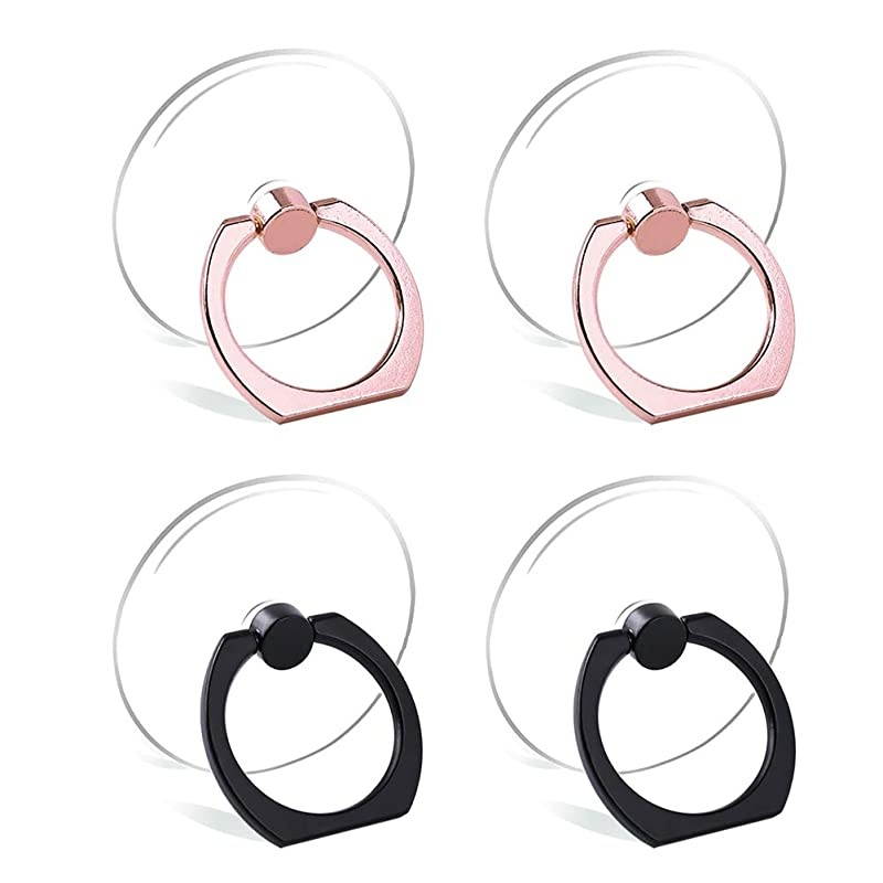 Phone Ring Holder Stand Transparent Finger Grip 360 Degree Rotation Universal Smartphone Finger Ring Stand Kickstand 2 X Silver 2 X Rose Gold