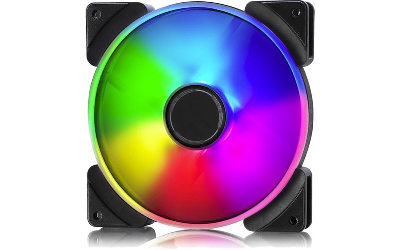 Fractal Design Prisma AL-14 PWM Cooling Fan - 103.8 CFM - 34.1 dB(A) Noise - LLS Bearing - 4-pin - RGB LED - Rubber - 11.4 Year Life