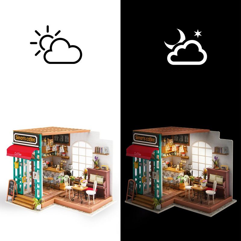 Hands Craft DIY 3D Wooden Puzzles - Miniature House: Simon's Coffee