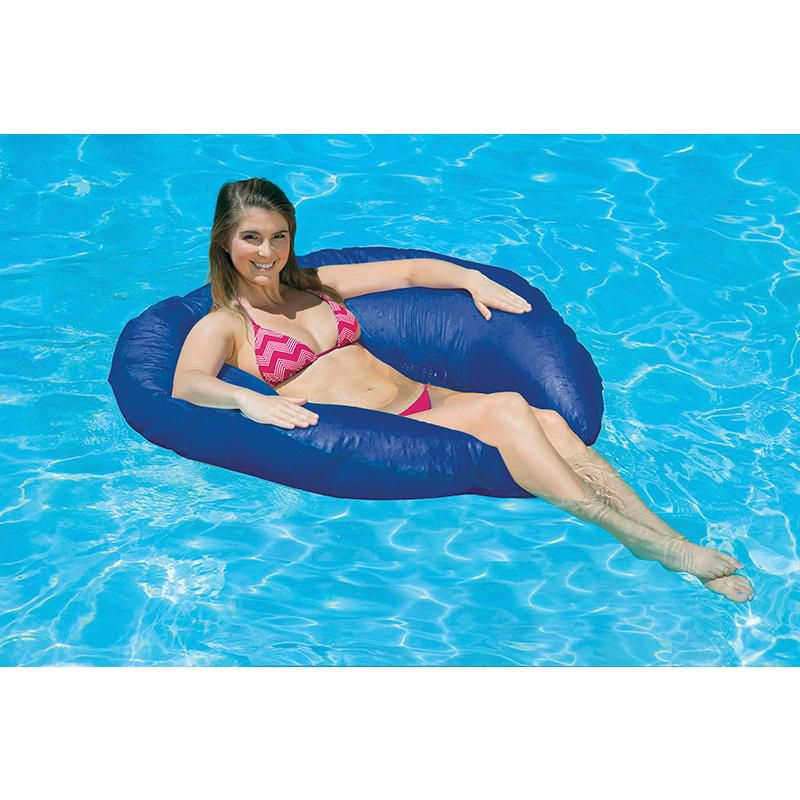 Swim Central 52" Sun Drifter Bean-Bag Style Floating 1-Person Swimming Pool Lounge - Blue