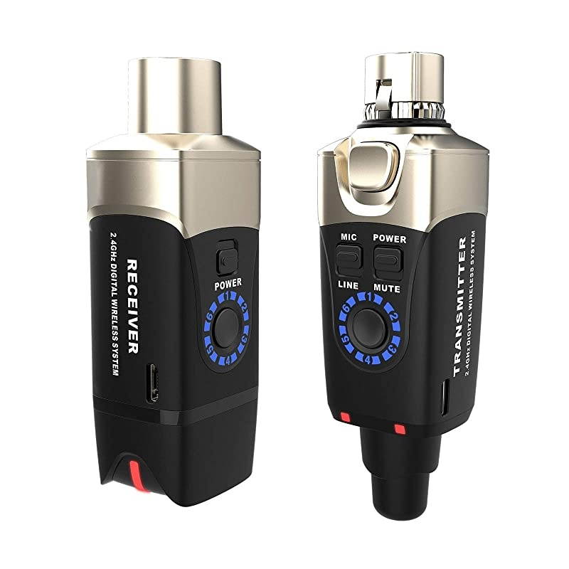 U3 Plug-on Microphone Wireless System for Dynamic Microphone Audio Mixer, PA System and DSLR Camera.