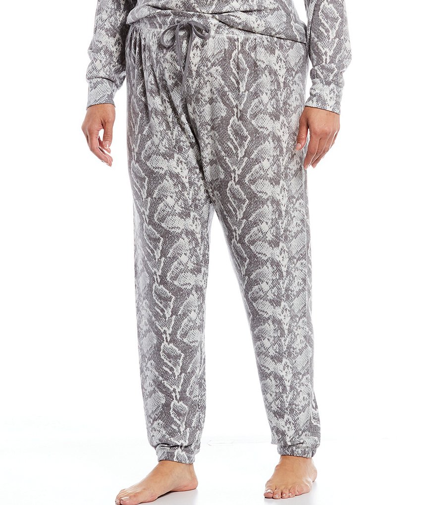 PJ Salvage Plus Snake Print Peachy Jersey Knit Coordinating Jogger Sleep Pants