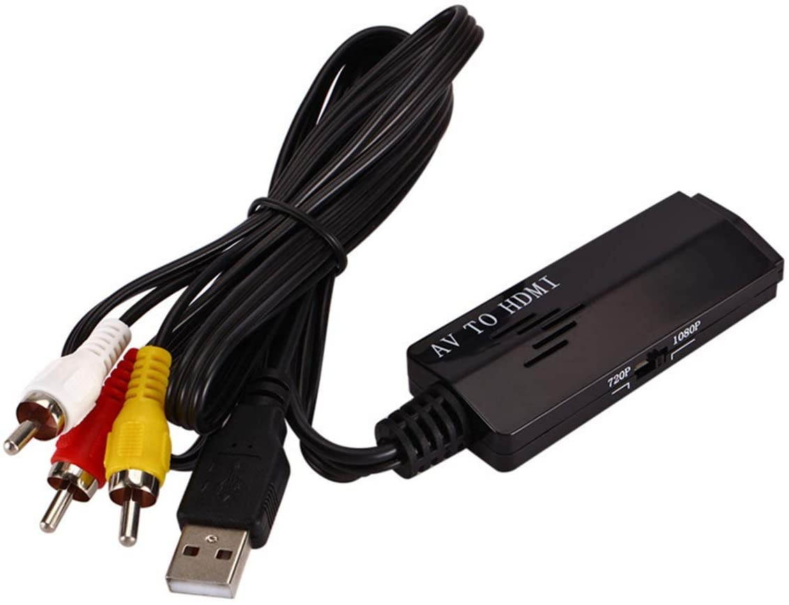 SOONHUA AV to HDMI Converter with 720P 1080P Video Converter Adapter for Portable AV to HDMI