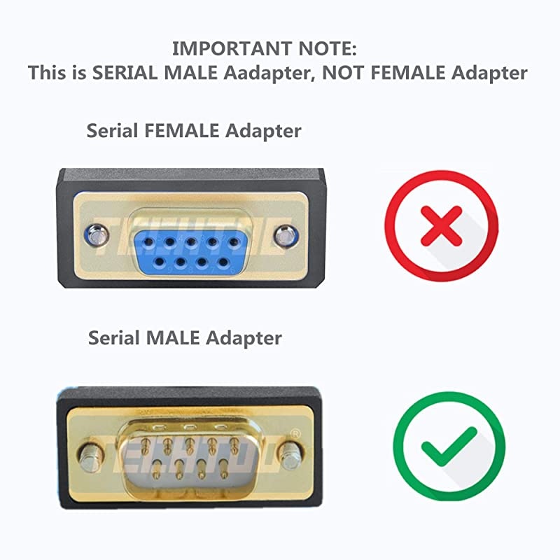 USB 2.0 to Serial Adapter USB RS232 Cable USB Serial Cable Converter DB9 USB (3ft) with FTDI Chipset Gold Plated for Win10/8.1/8/7/Vista/XP/2000/Andorid/Linux/Mac OS X10.6 & Above