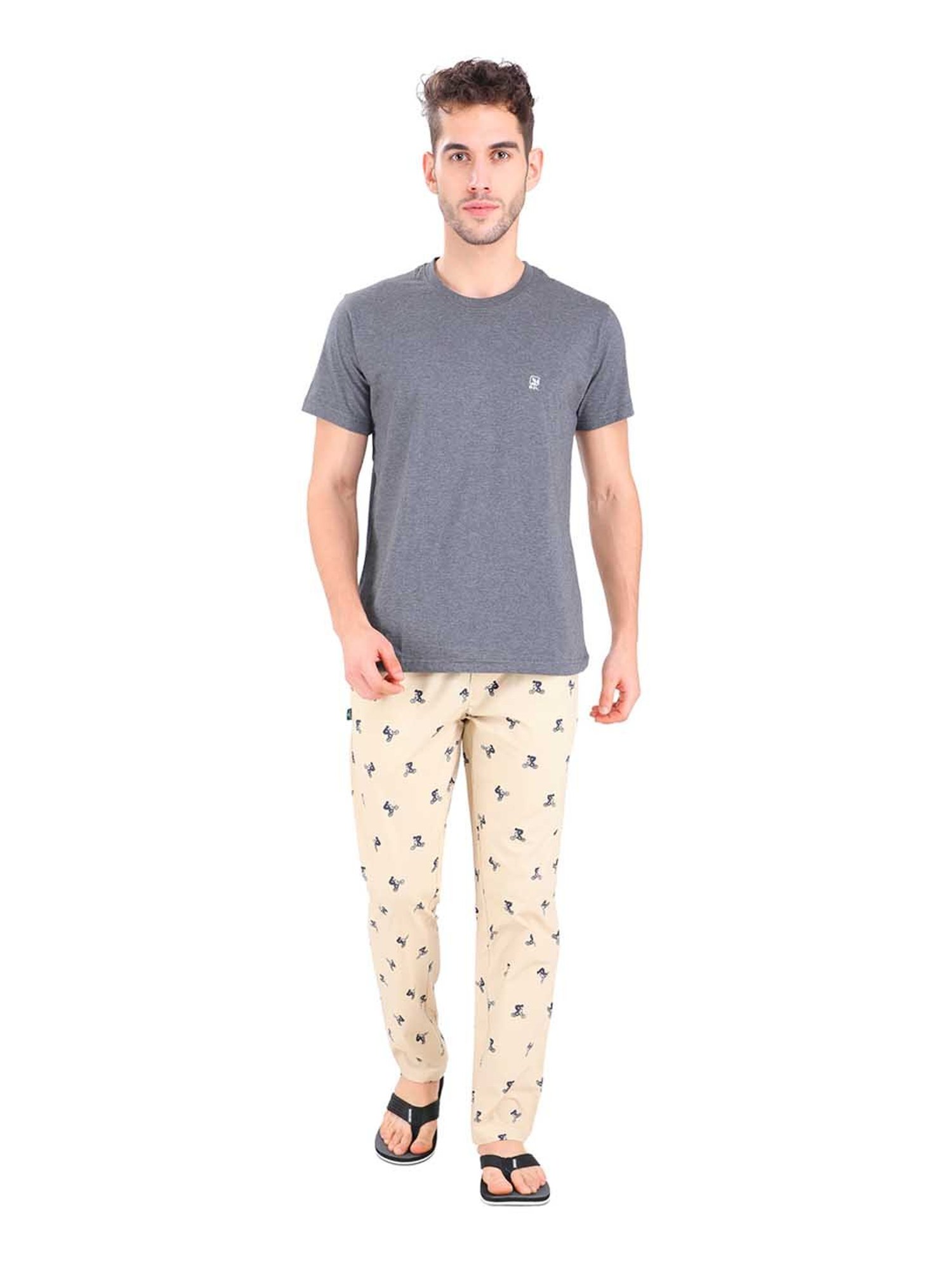 Woodland Khaki Cotton Printed Pyjama Pants