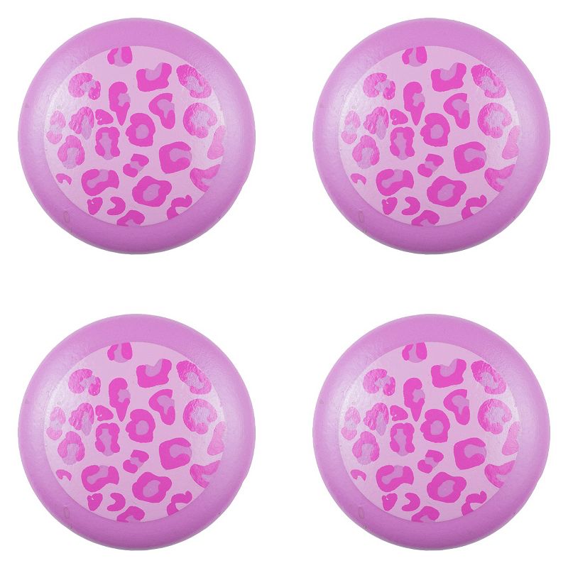 Sumner Street Home Hardware 4pc Leopard Print Painted Knob Purple