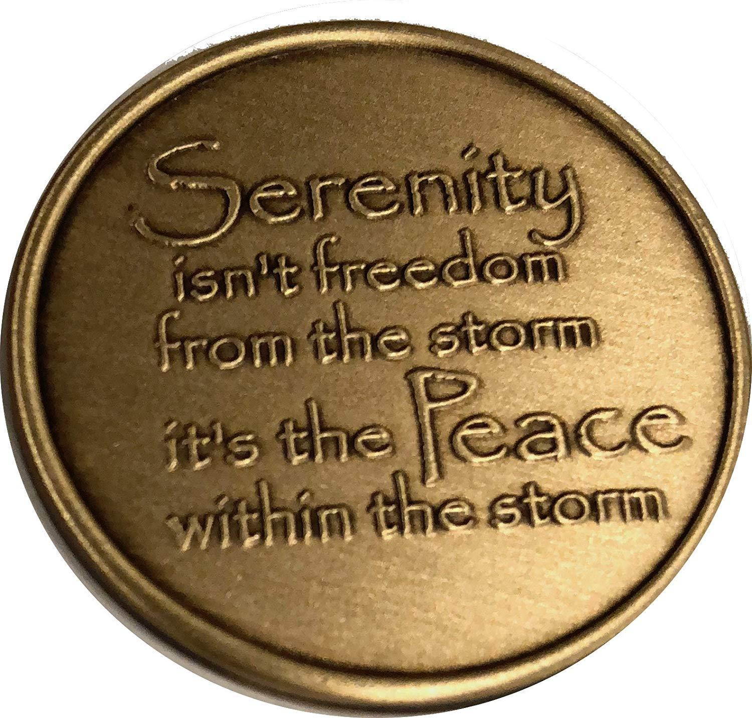 Serenity Peace Within The Storm Color Rainbow Bronze Medallion Chip