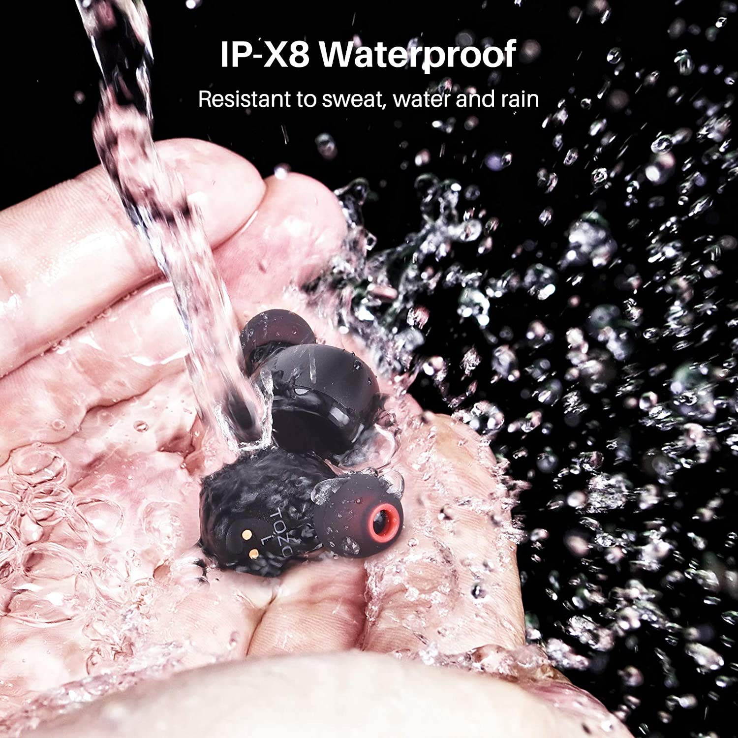 TOZO T6 True Wireless Earbuds Bluetooth Headphones Touch Control with Wireless Charging Case IPX8 Waterproof  Stereo Earphones in-Ear Built-in Mic Headset Premium Deep Bass for Sport