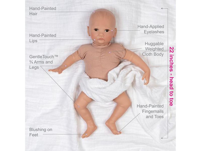Paradise Galleries Hoot! Hoot! Baby Doll That Looks like a Real Baby, 16 inch Vinyl, Preemie Reborn Boy, Safety Tested for Age Kids 3+, 3-Piece Gift Set