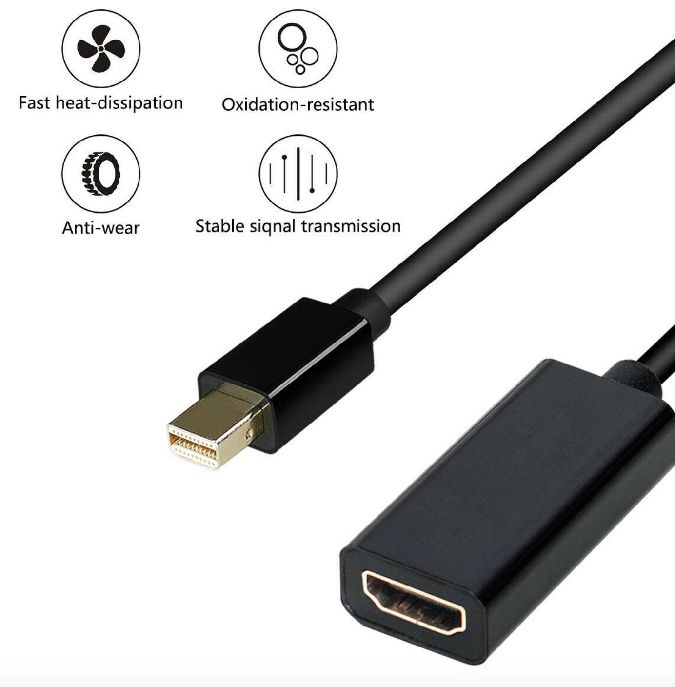 HDMI to VGA  GoldPlated HDMI to VGA Adapter Male to Female Compatible for Computer Desktop Laptop PC Monitor Projector HDTV Chromebook Raspberry Pi Roku Xbox and More Black