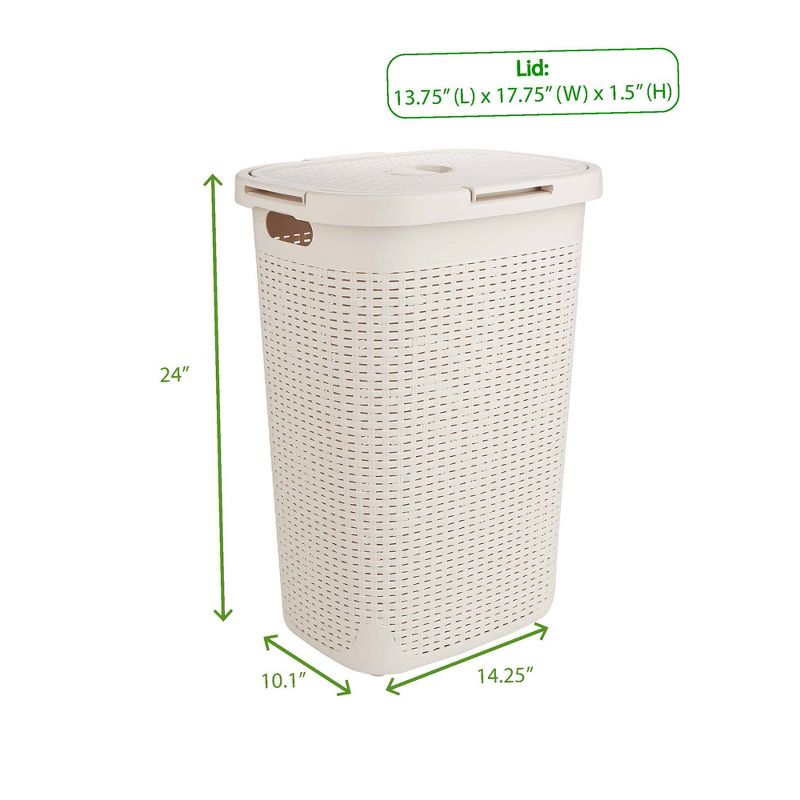 Mind Reader 60 Liter Laundry Basket, Ivory