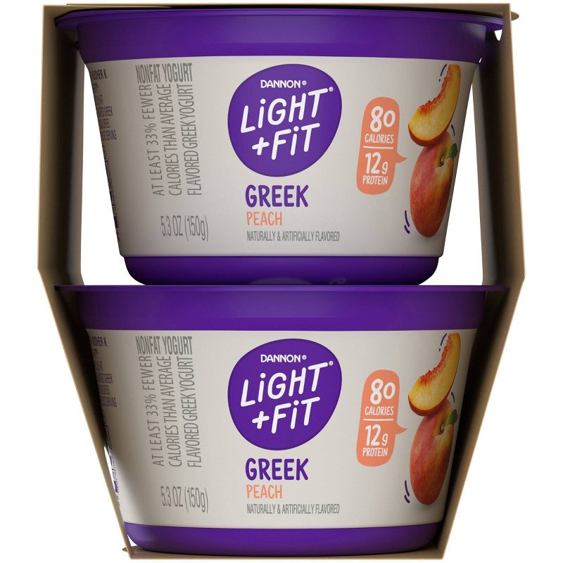 Dannon Light and Fit Peach Flavored Greek Yogurt - 4ct /5.3oz