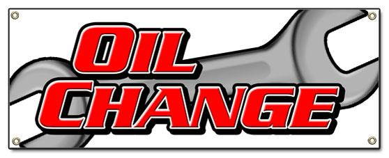 OIL CHANGE BANNER SIGN car engine auto repair quick fast shop mechanic