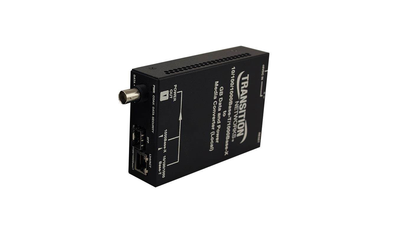 Transition Ethernet Over Coax Extender RJ45 SFP Local Unit EOCPSE4020-110