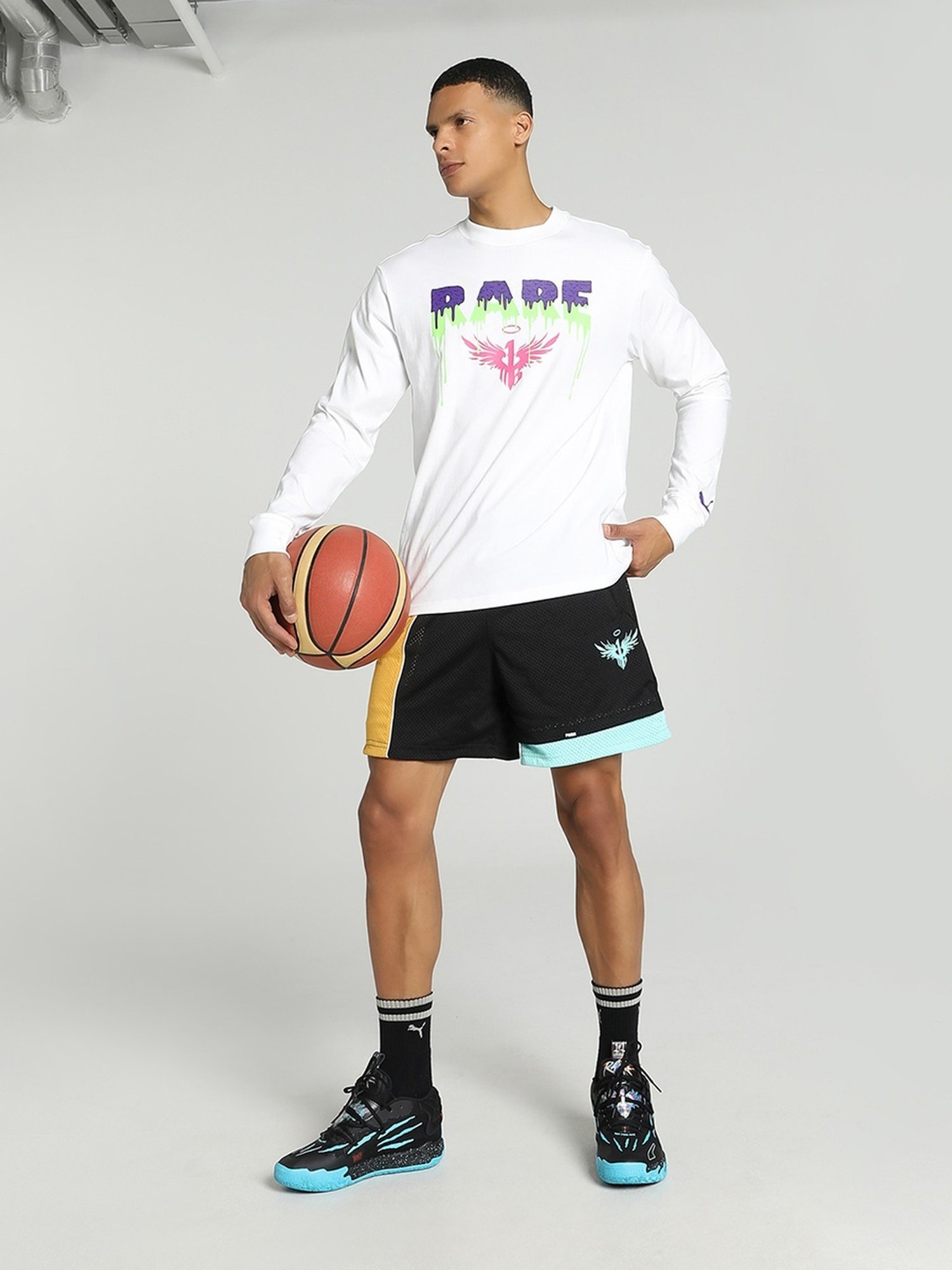 Puma MELO White Regular Fit Printed Sports T-Shirt