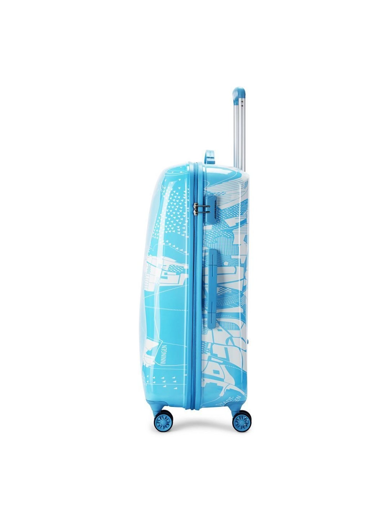 Skybags Globerunner Blue Atoll Printed Hard Large Trolley Bag - 34 cm