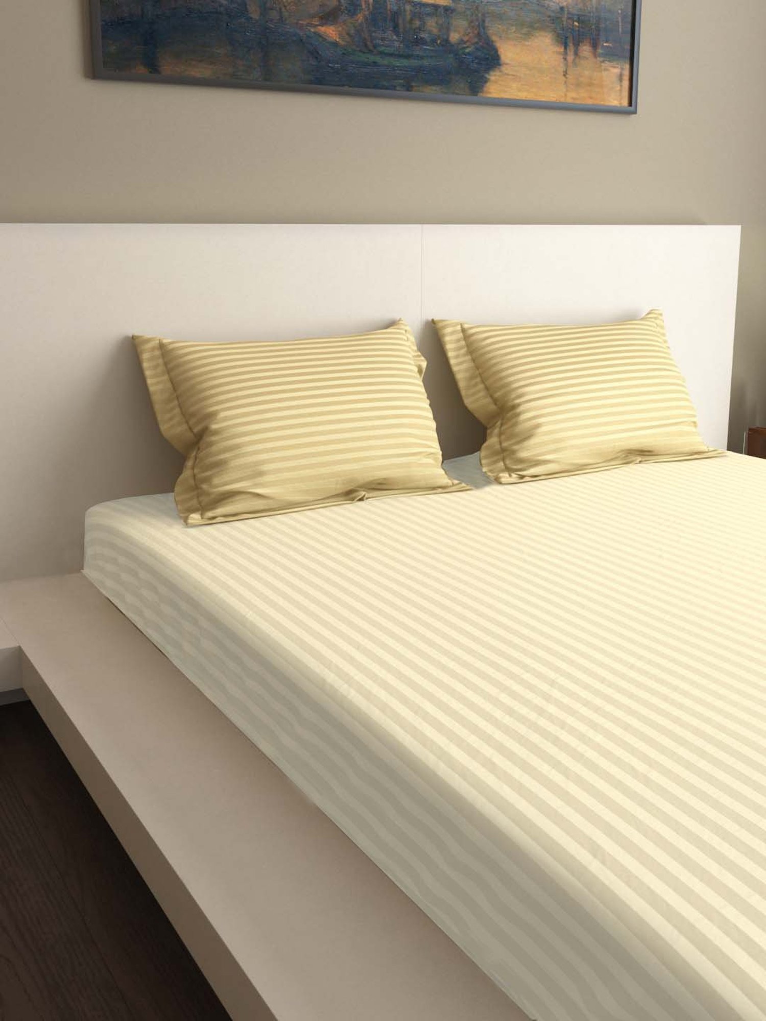 Mark Home Gold 400 TC Premium Stripes Pillow - Set of 2