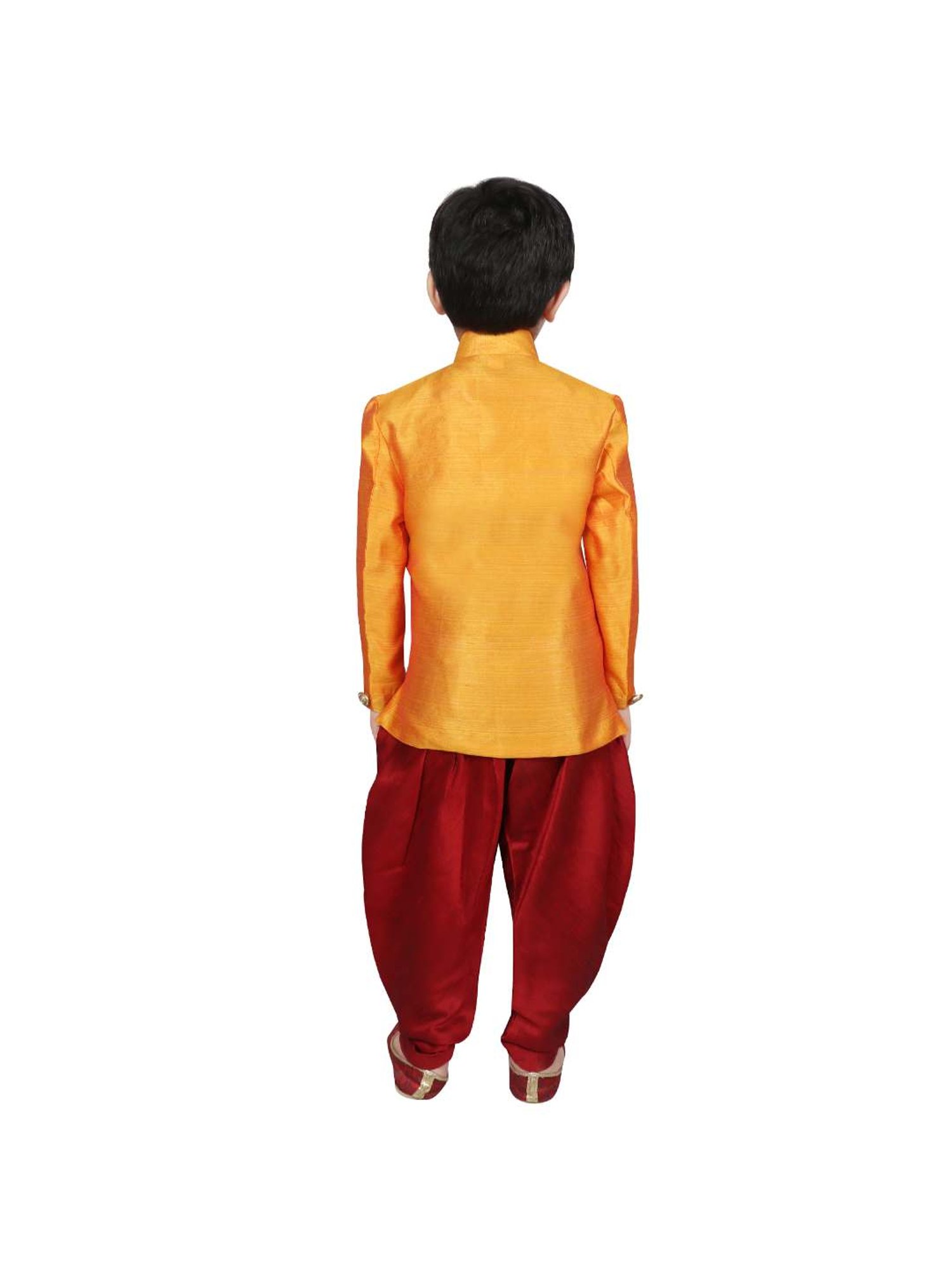 VASTRAMAY Boys Turquoise Floral Full Sleeves Indowestern