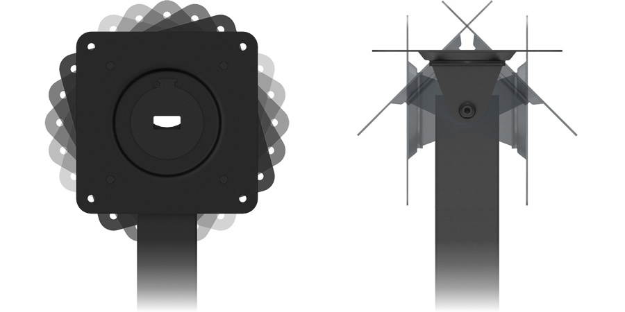 VidaMount Black Enclosure and Rotating & Tilting Desk/Table Mount [Bundle] compatible with Microsoft Surface Go