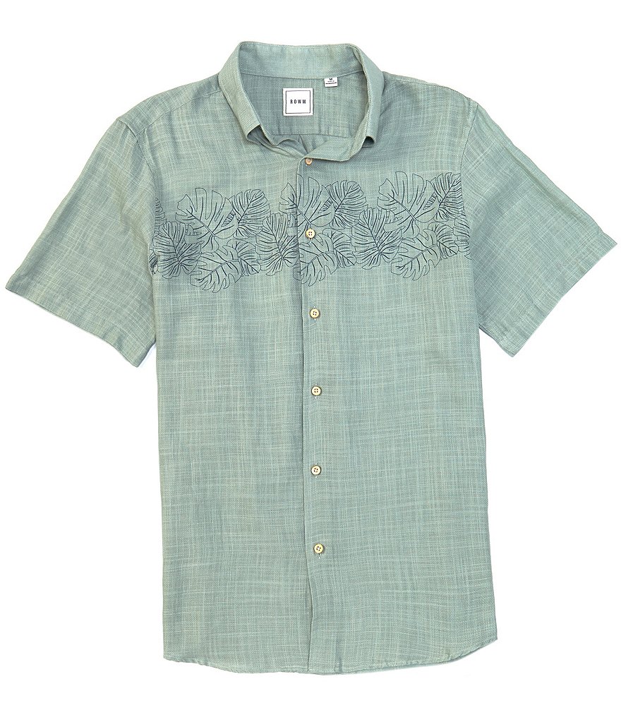 Visconti Geo Floral Print Short-Sleeve Woven Shirt