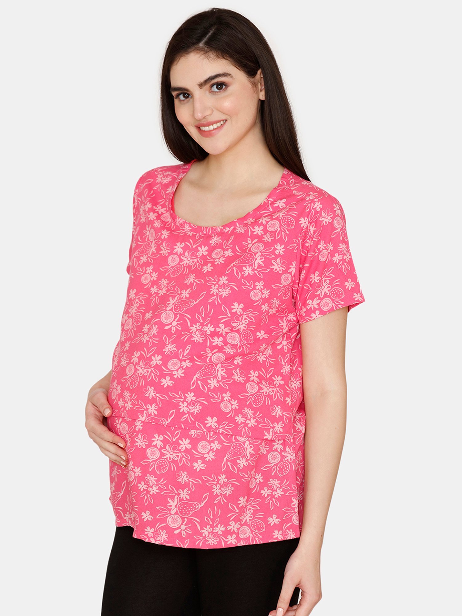 Coucou by Zivame Pink Printed Maternity Top