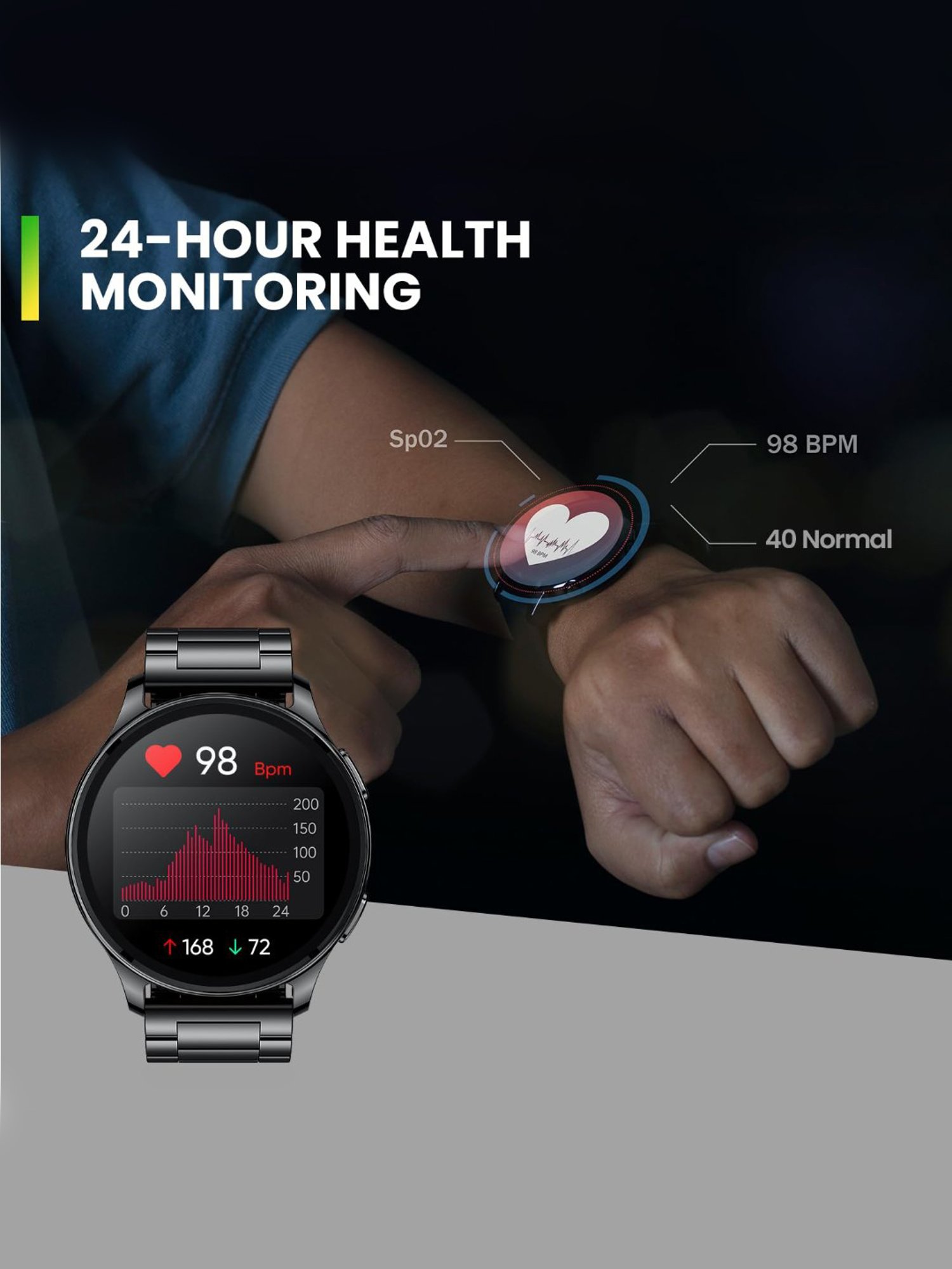 Amazfit Pop 3R BT Calling Smartwatch with 1.43inch AMOLED Display & 12 Day Battery (Metallic Sliver)