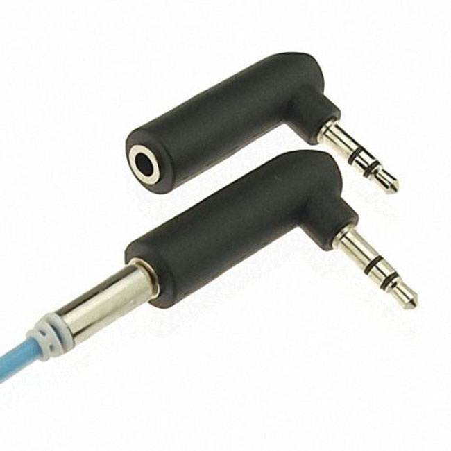 CHENYANG 90 degree right angled 3.5mm 3poles Audio Stereo Male to Female Extension Adapter Black