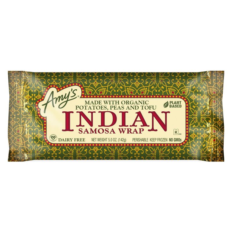 Amy's Organic Potatoes, Peas & Tofu Frozen Indian Samosa Wrap - 5oz