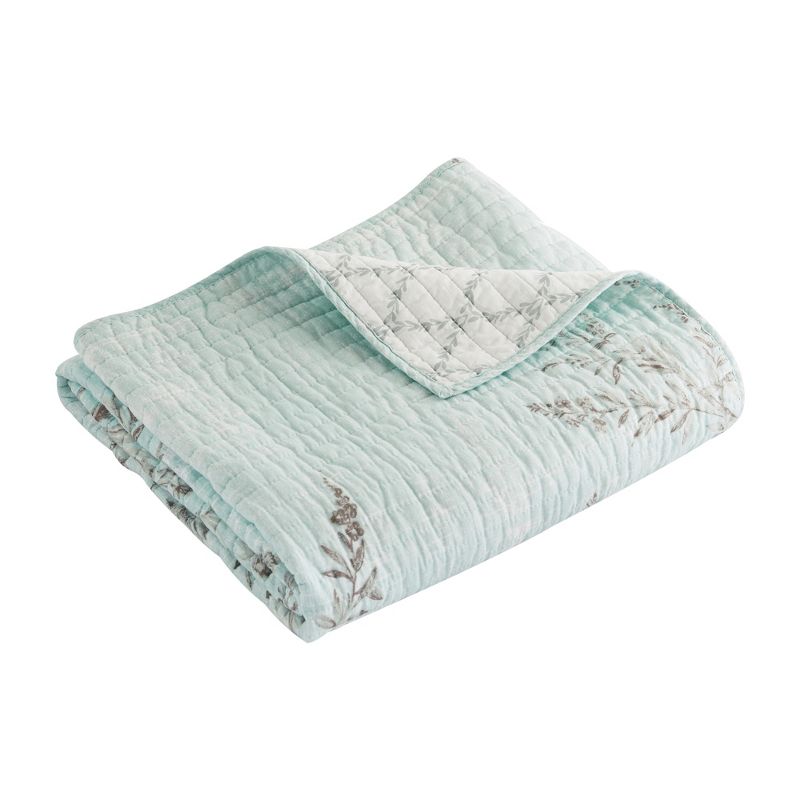 Cozette Bird Quilted Throw Teal - Levtex Home