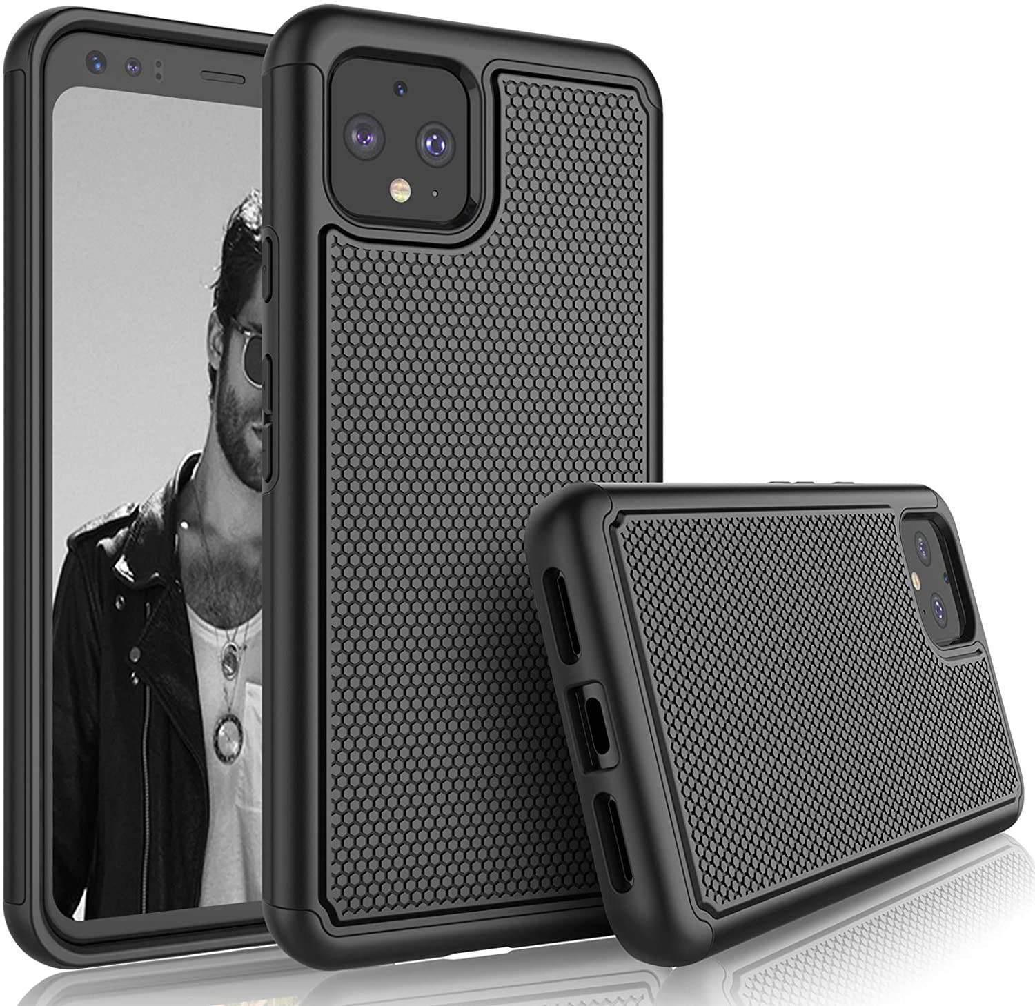 Google Pixel 4 XL Case, 2019 Google Pixel 4XL Cute Case, Tekcoo [Tmajor] Shock Absorbing [Green] Rubber Silicone & Plastic Scratch Resistant Bumper Grip Sturdy Hard Phone Cases Cover