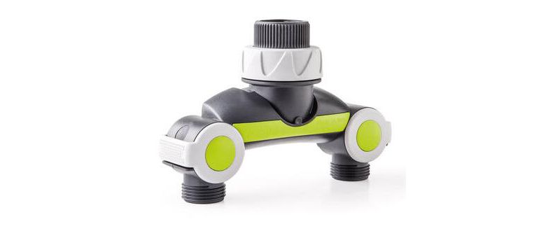 GF Garden Dual Outlet Tap Connector - Hose Connector Tap Splitter with 2 Valves - G.F. Garden