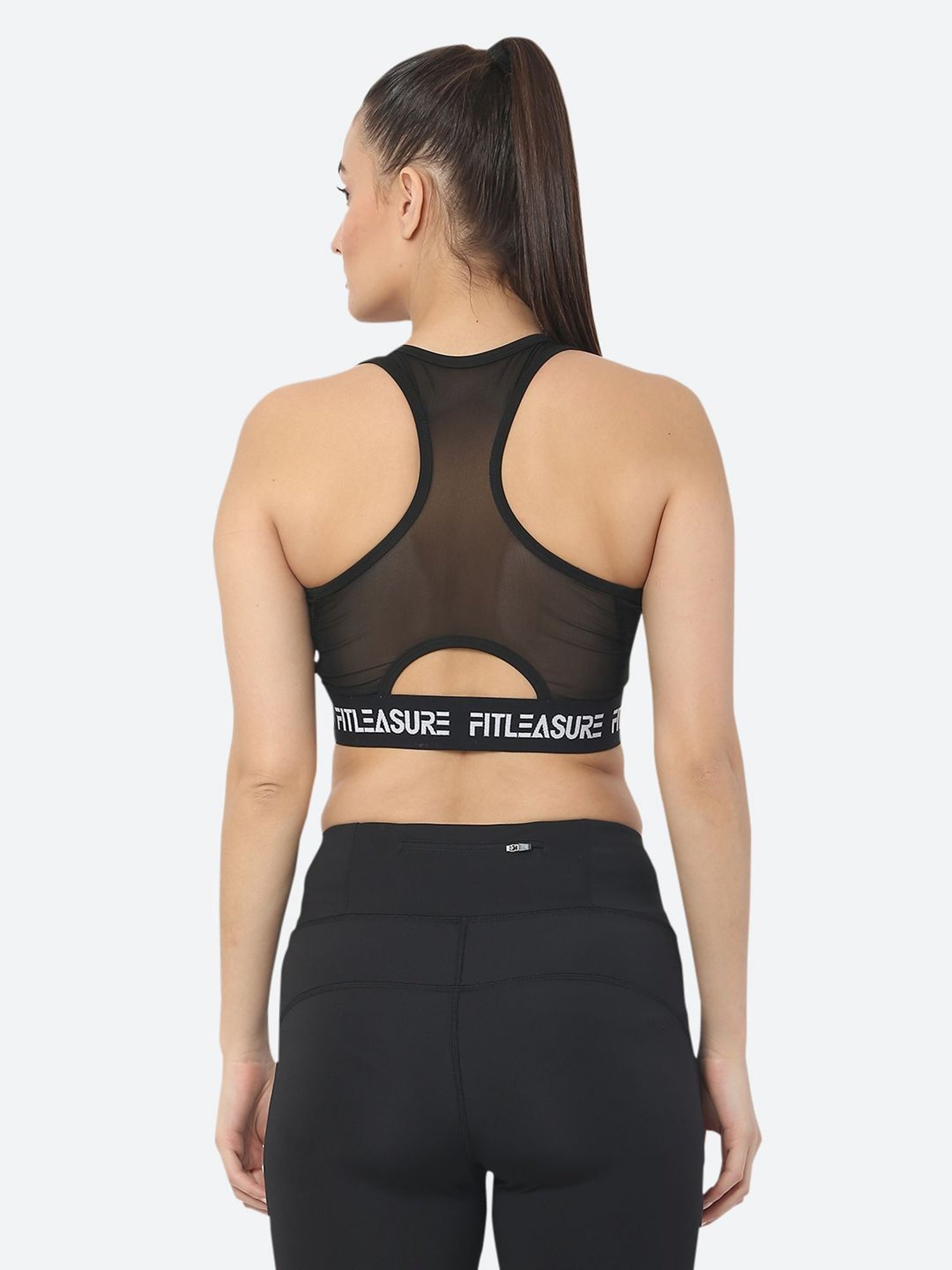 Fitleasure Black Non Wired Padded Sports Bra