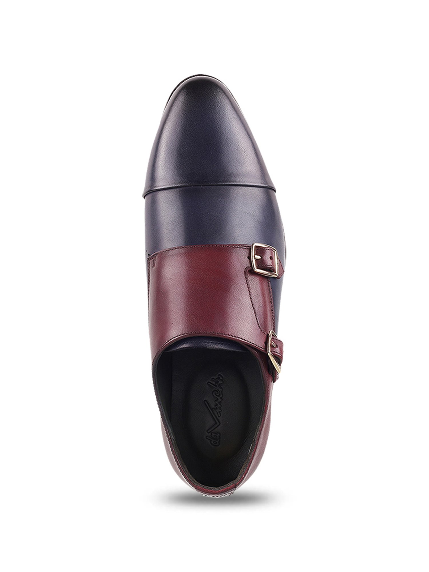 Da Vinchi by Metro Men's Wine & Blue Monk Shoes