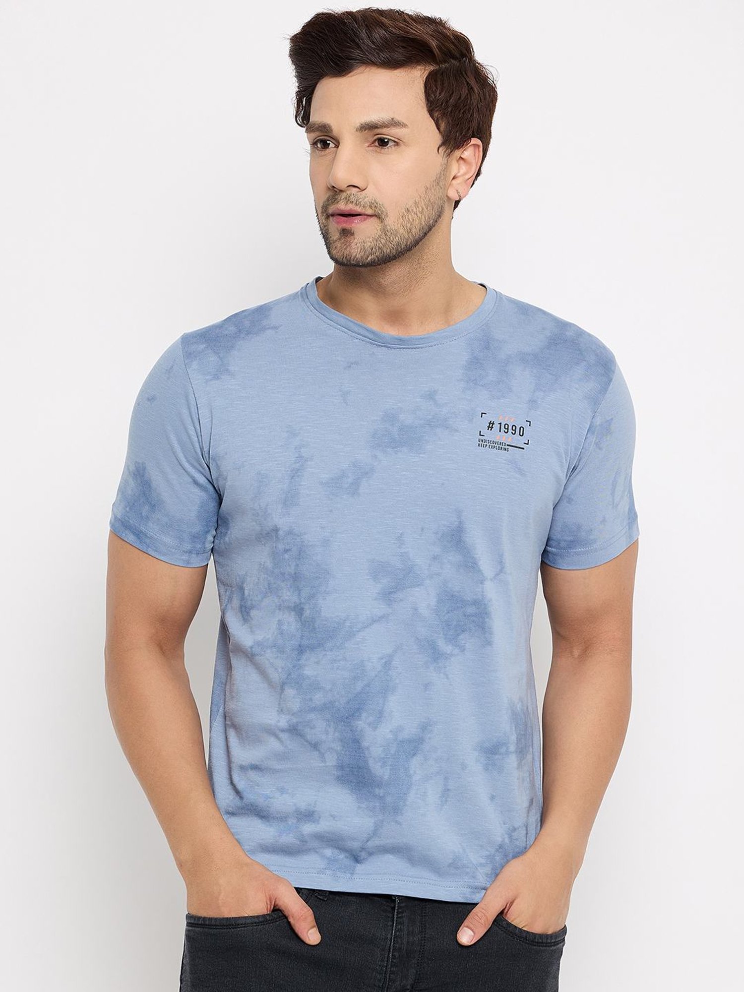 Duke Blue Slim Fit Printed T-Shirt