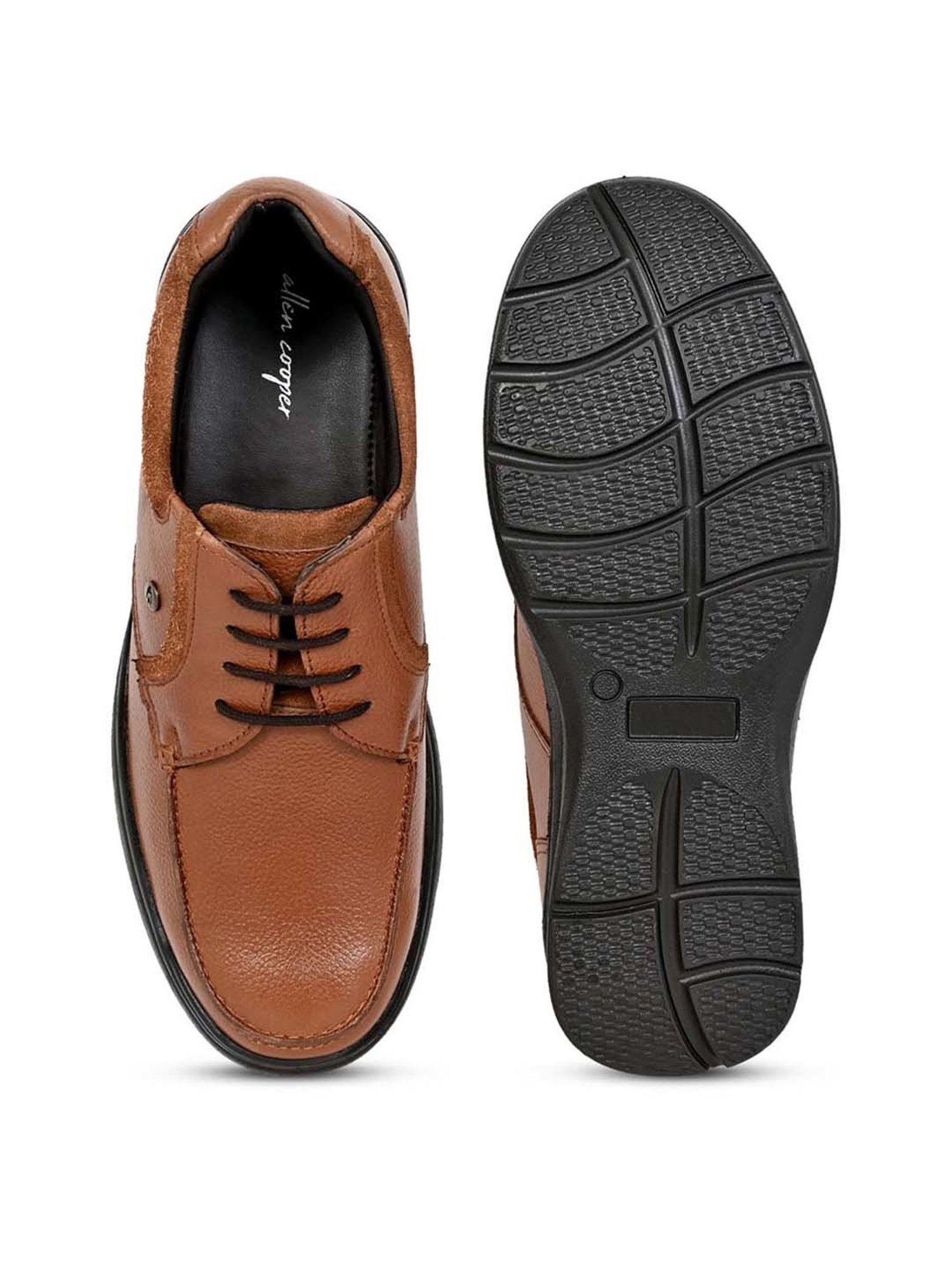 Allen cooper Men's Tan Derby Shoes