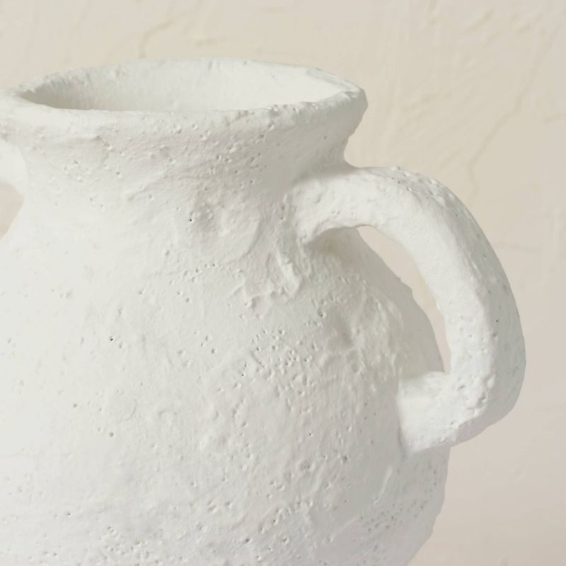 7" x 8.5" Terracotta Vase with Handle Chalk White - Opalhouse™ designed with Jungalow™