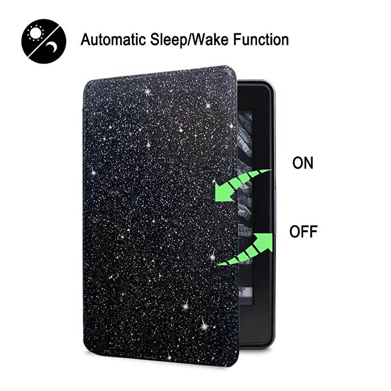 Case for All New Kindle 10th 2019 EReader Sparkle Leather Slim Fit Smart Simple Elegant Case Cover for Kindle 2019 6inch Glitter Black
