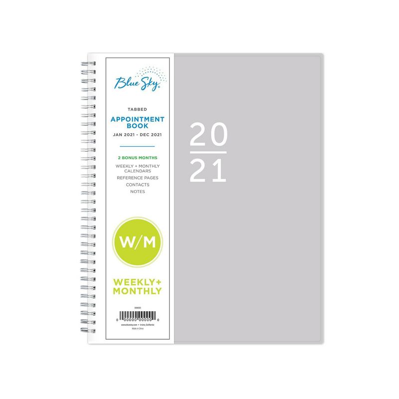 Undated Blue Sky Planner PP 8.5x11 VertAppt Wkly/Mthly Wirebound - Solid Periwinkle