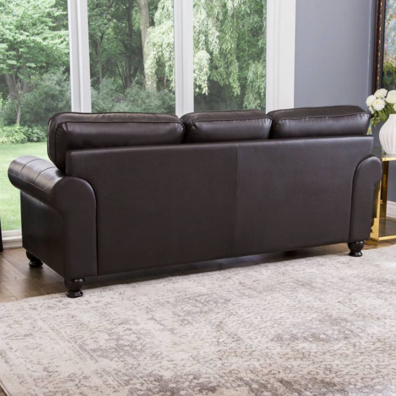 Darlington Top Grain Leather Nailhead Sofa Brown - Abbyson Living