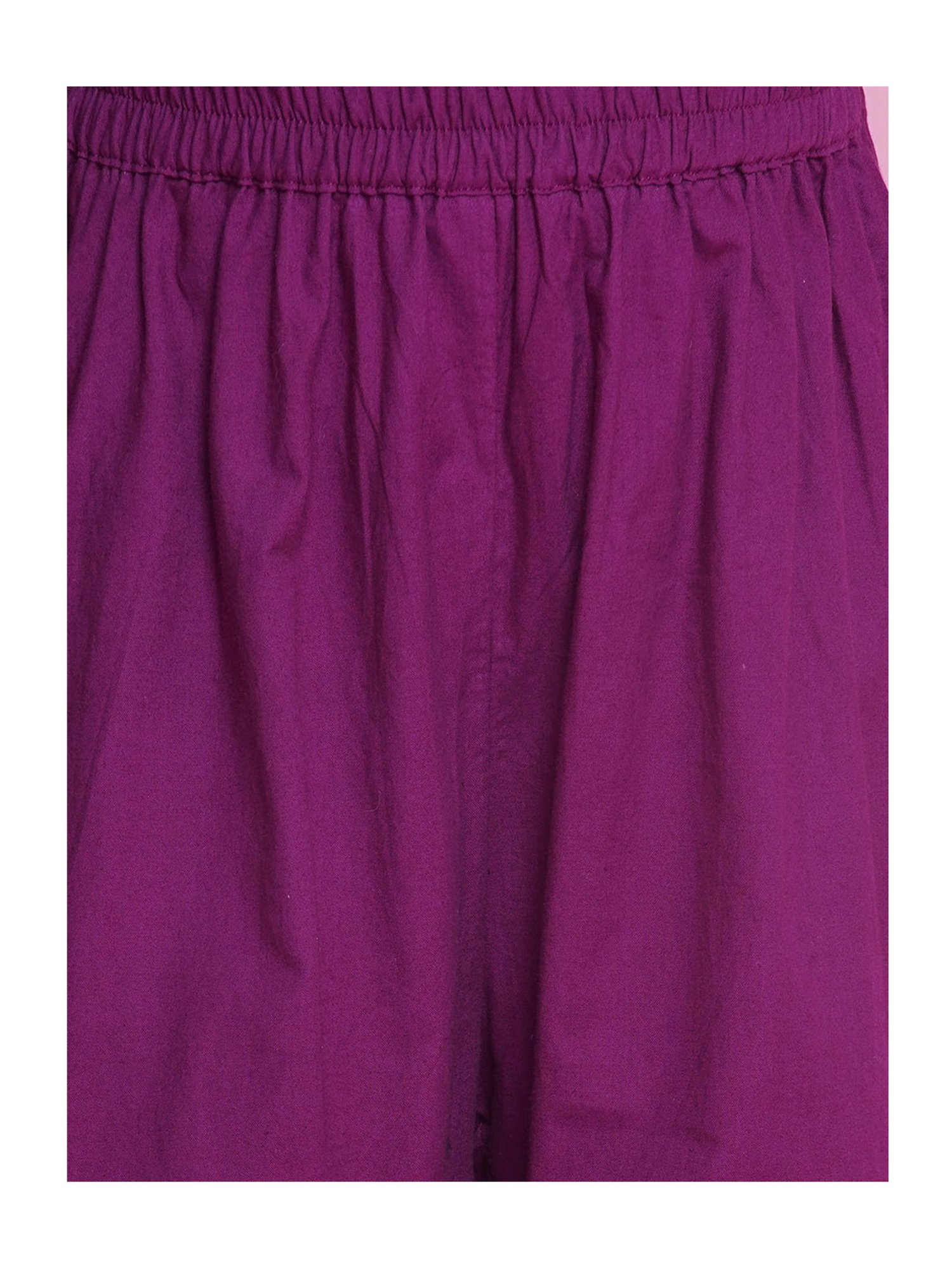 Little Bansi Girls Purple Embroidered Kurta, Sharara with Dupatta