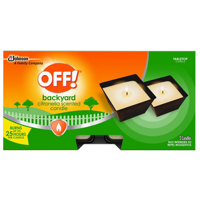 OFF! 2ct 8oz Backyard Citronella Scented Candle