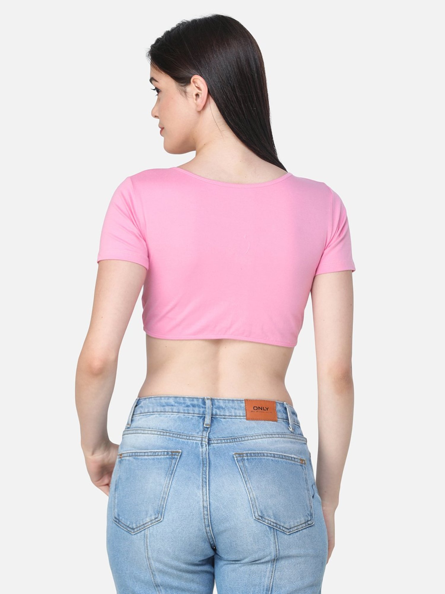 Scorpius Pink Regular Fit Crop Top